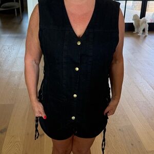 Milwaukee Leather Jean Motorcycle Vest, Size Large, Black